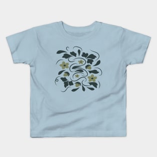 Folk flowers floral art print Flowers abstract art Kids T-Shirt